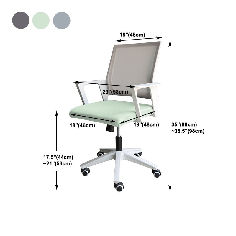 Modern & Contemporary Wheels Chair Fabric Desk Chair Mid-Back Office Chair