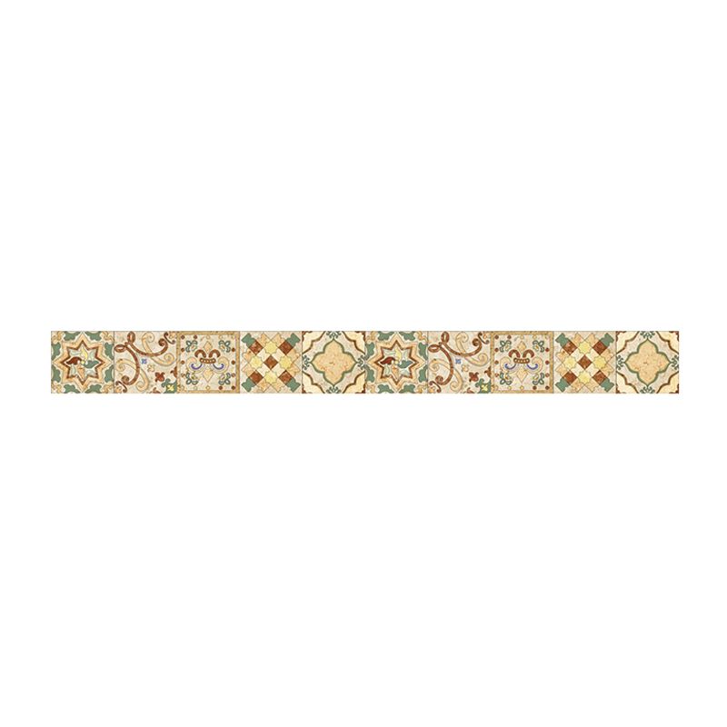 Bohemian Quatrefoil Tile Wallpaper Border Brown Easy Peel off Wall Covering for Accent Wall