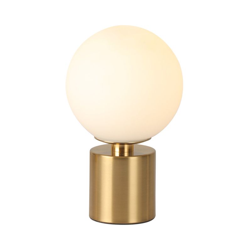 Opal Glass Sphere Night Lamp Post-Modern 1 Head Gold Metal Table Lighting for Living Room