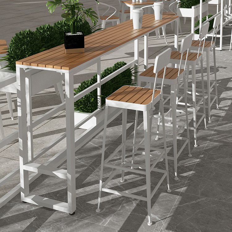 Industrial Artificial Wood Bar Table Set 1/4/5 Pieces Counter Table Set for Outdoor