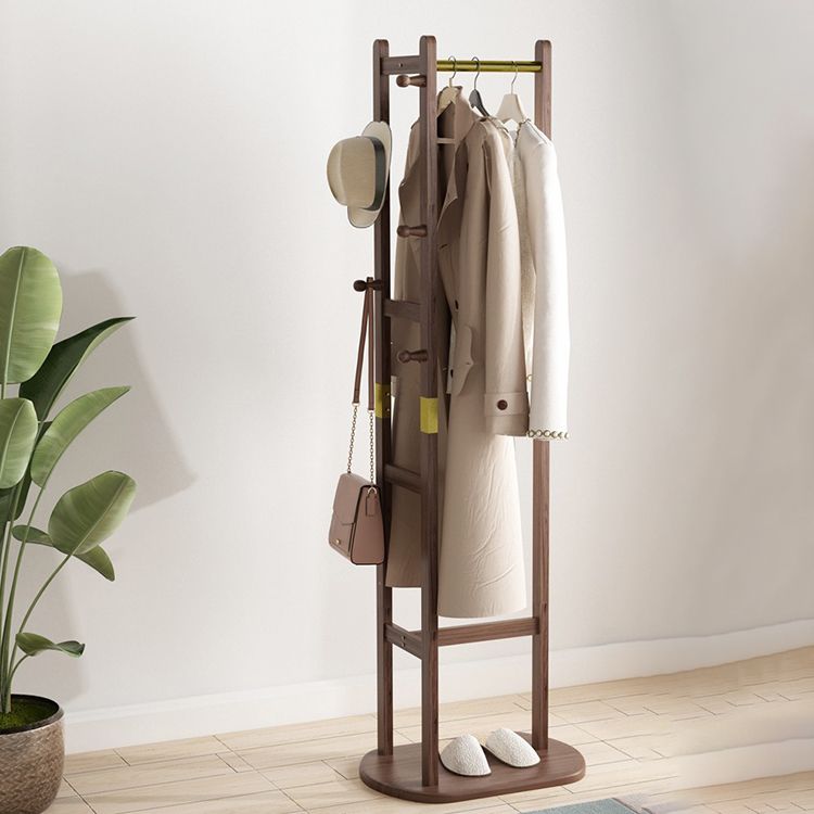 Solid Wood Coat Rack Hooks Hanging Rail Entryway Coat Hanger