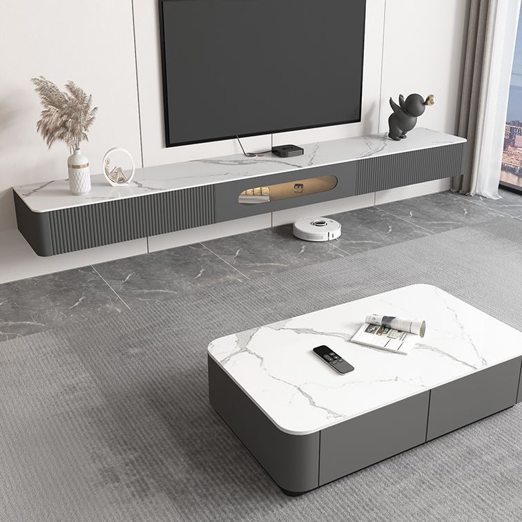 Modern Style TV Stand Wall-mounted Enclosed Storage TV Console