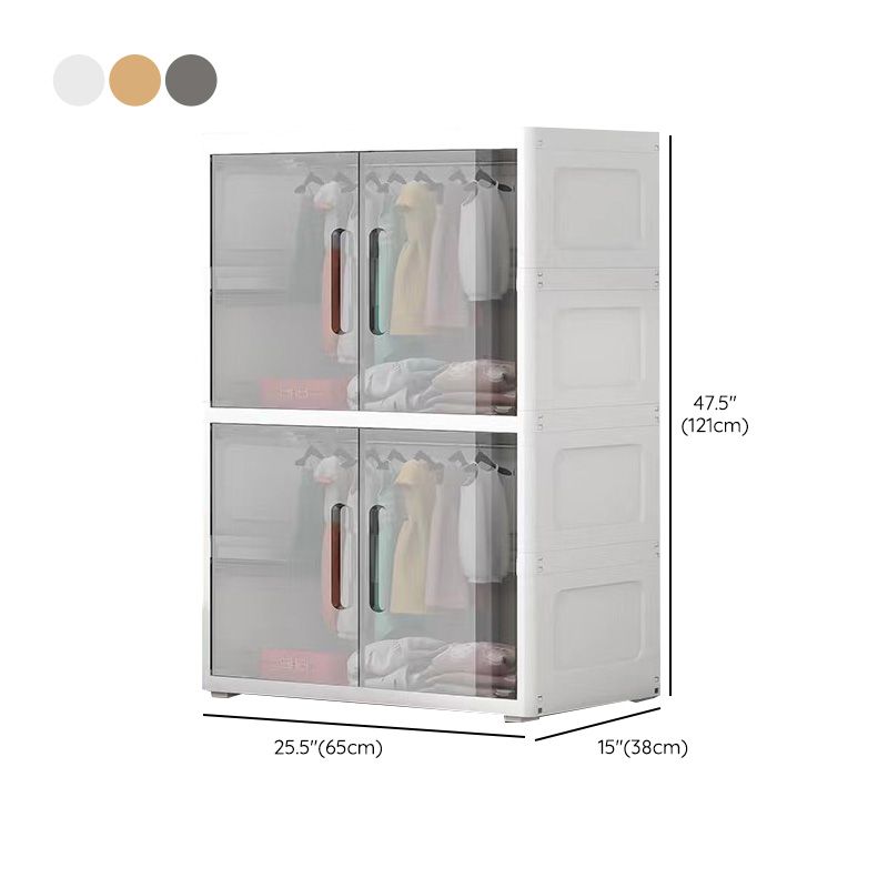 Modern Style Kids Closet Plastic Door Included Kid's Wardrobe for Home