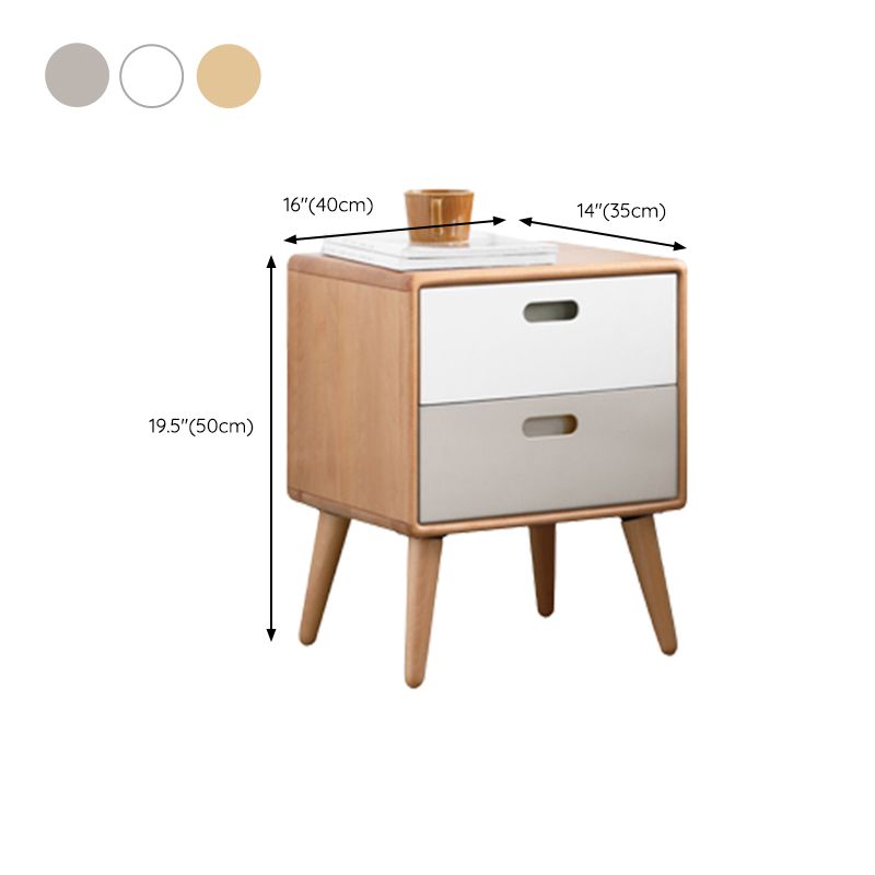 Modern & Contemporary Bedside Table for Nursery Solid Wood Nightstand Kids