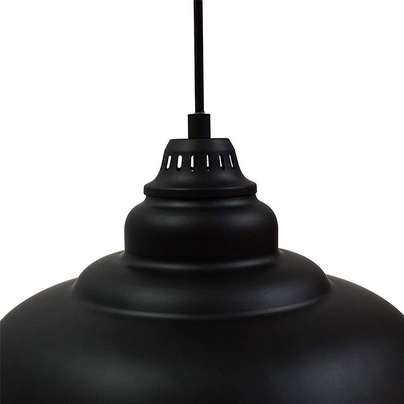 Schüssel Esszimmer Suspension Lampe Metall 1 Leichter industrieller Stil Hanges Anhänger Licht in Schwarz