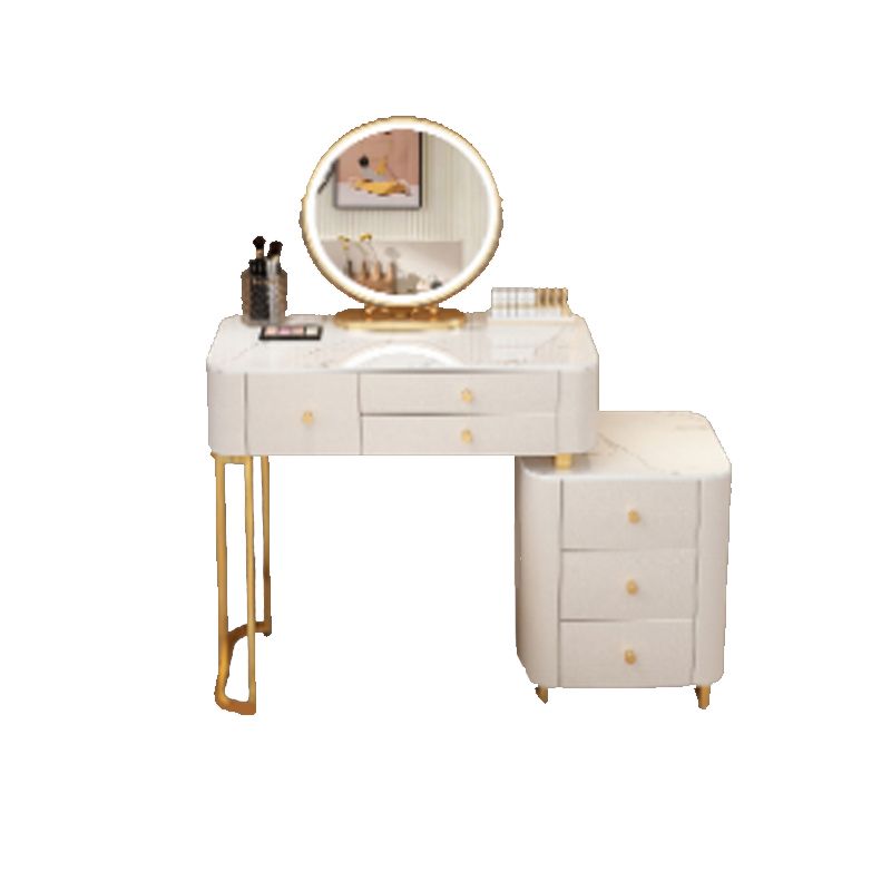 Glam Stone Bedroom Vanity Desk 6 Drawer Vanity Dressing Table