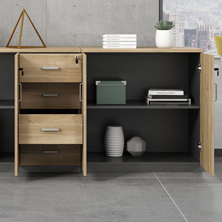 Contemporary Lateral Filing Cabinet Engineered Wood File Cabinet    with Storage