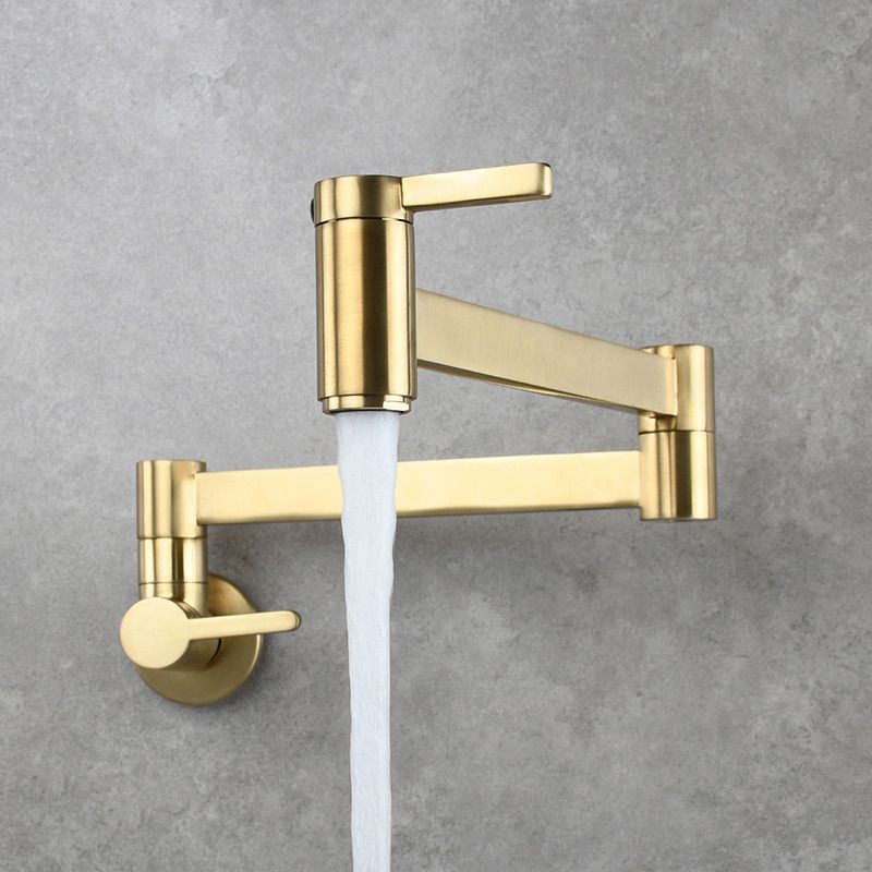 1-Handle Brushed Nickel Widespread Faucet 1 Hole Wall Mounted Bathroom Faucet with Brass