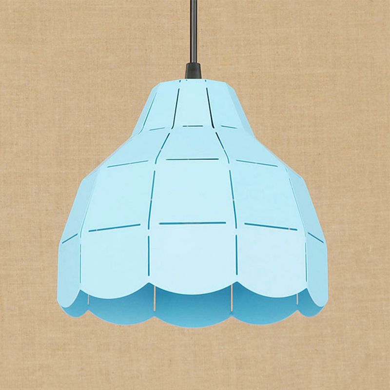 Pinage rose / blanc / noir Dome Plafond Pendant Light Modernisme 1 Métal léger Kit de lampe suspendue