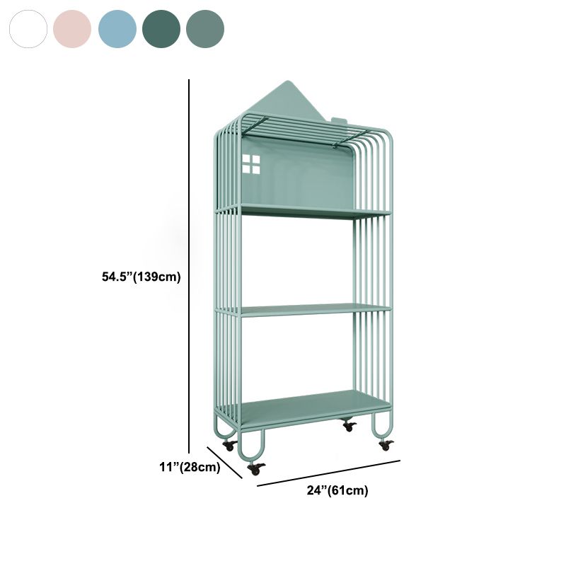 Modern Metal Bookcase Standard Vertical Bedroom Open Shelf Bookshelf