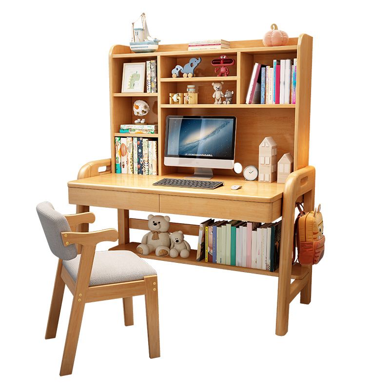 Wooden Kids Desk Writing Desk Adjustable Kids Desk with Drawer