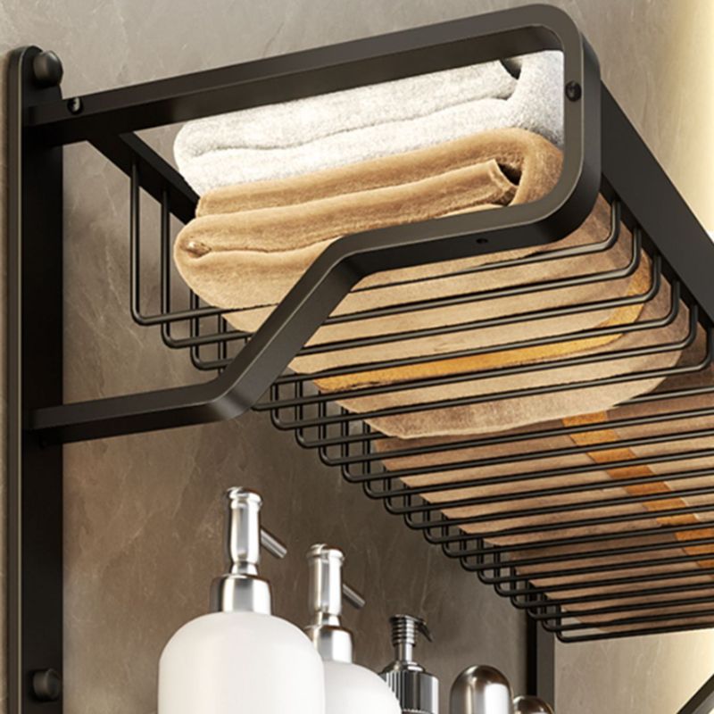 Modern Bathroom Set Matte Black Bath Shelf Towel Bar Bathroom Accessory Kit