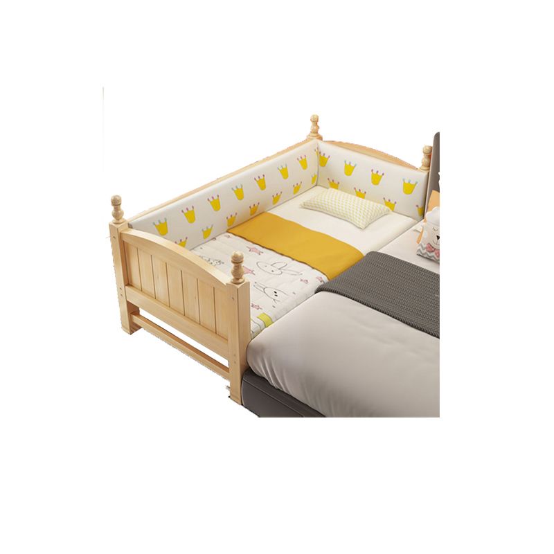 Solid Wood Washed Natural Nursery Bed Contemporary with Guardrail