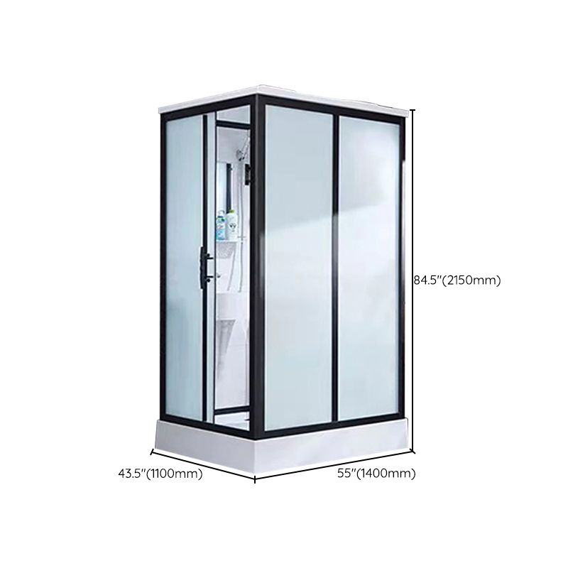 Framed Tempered Glass Shower Kit with Base Included Framed Shower Stall