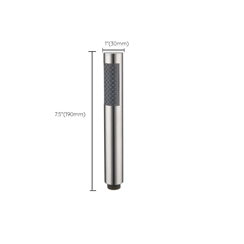 Cylindrical Hand Shower with Self-Cleaning Stainless Steel Wall-Mount Showerhead