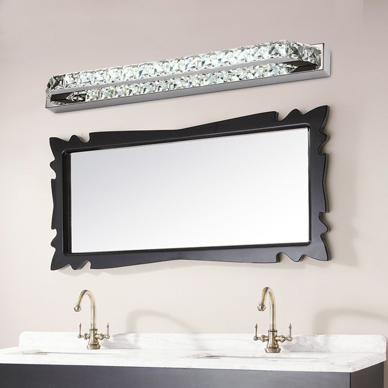 Luz de la pared de tocador de baño lineal claro/cristal de champán 16 "/22" W LED de pared contemporánea LED en luz cálida/blanca