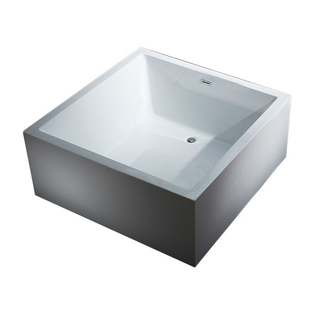 Modern Square Bath Stand Alone Acrylic Soaking White Bathtub