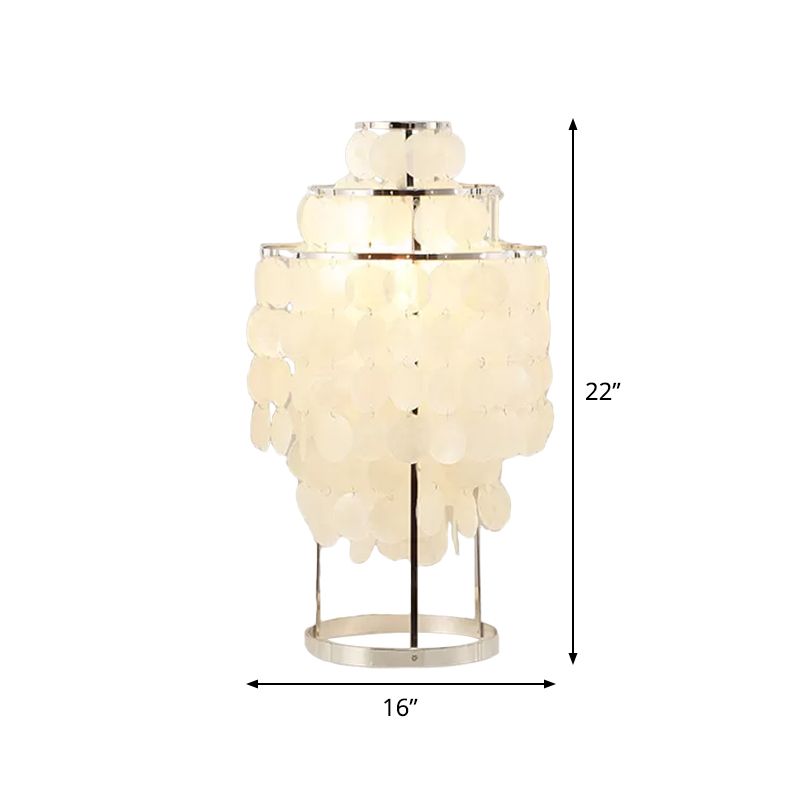 White Wind Chime Task Lighting Modernism Shell 1 Light Reading Book Light for Bedroom