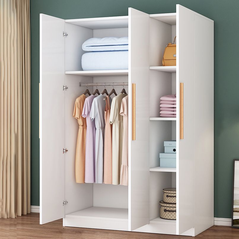 Modern Matte Closet Wooden Glossy Coat Locker with Garment Rod