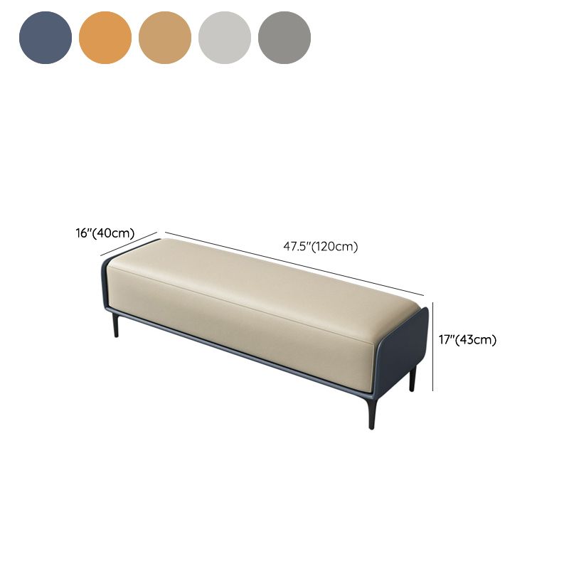 Contemporary Upholstered Bench Rectangle Bedroom Accent Bench with Black Legs