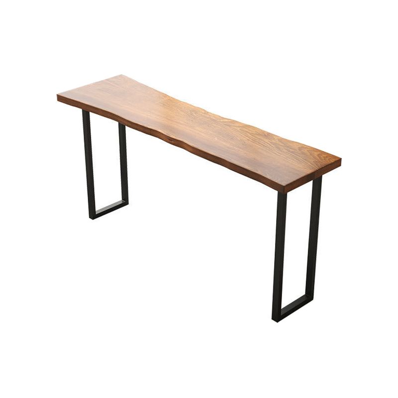 Modern Wood Pub Table with Rectangle Table Top Black Sled Table with 42-inch Height