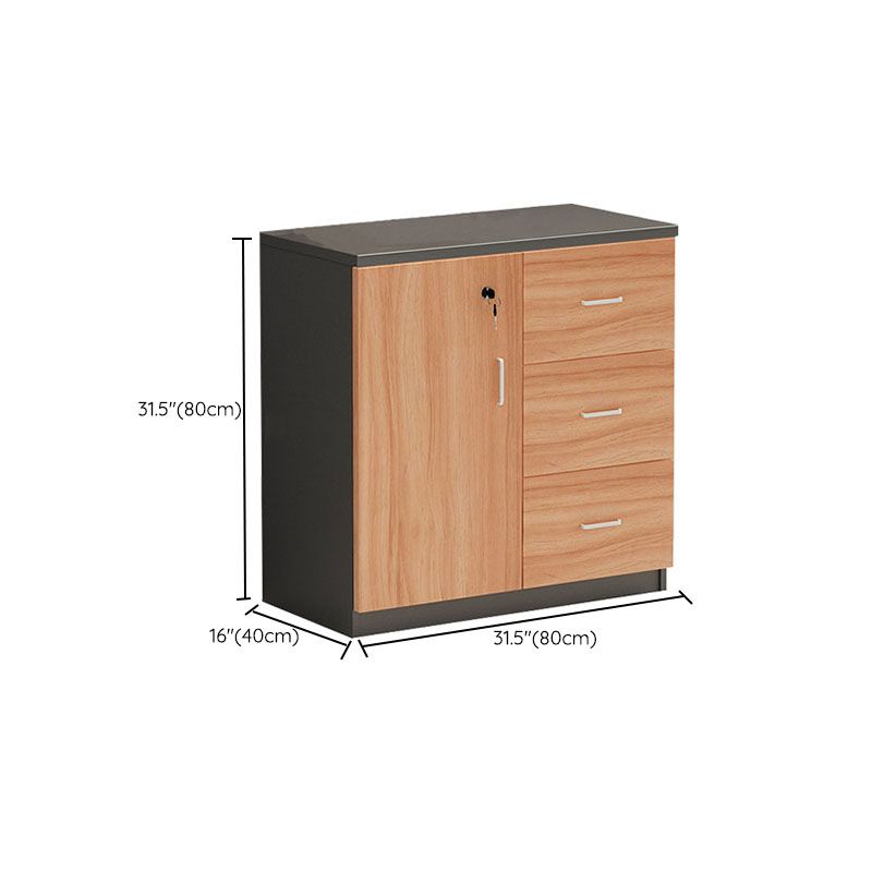 Traditional Style File Cabinet Wood Lateral File Cabinet with Locking Storage