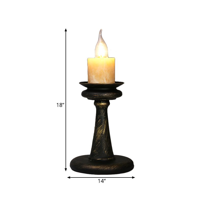 1 Light Desk Light Warehouse Style Candelabra Marble Table Lighting in Brass/Bronze with Metal Column Base