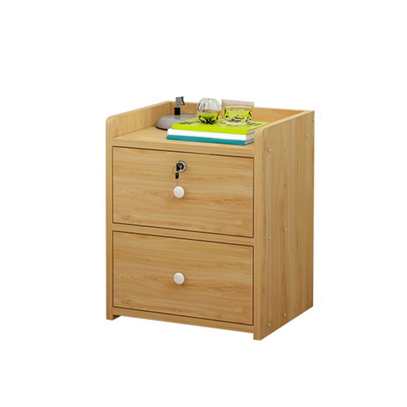 Modern Drawer Storage Bed Nightstand Imitation Night Table with Lock