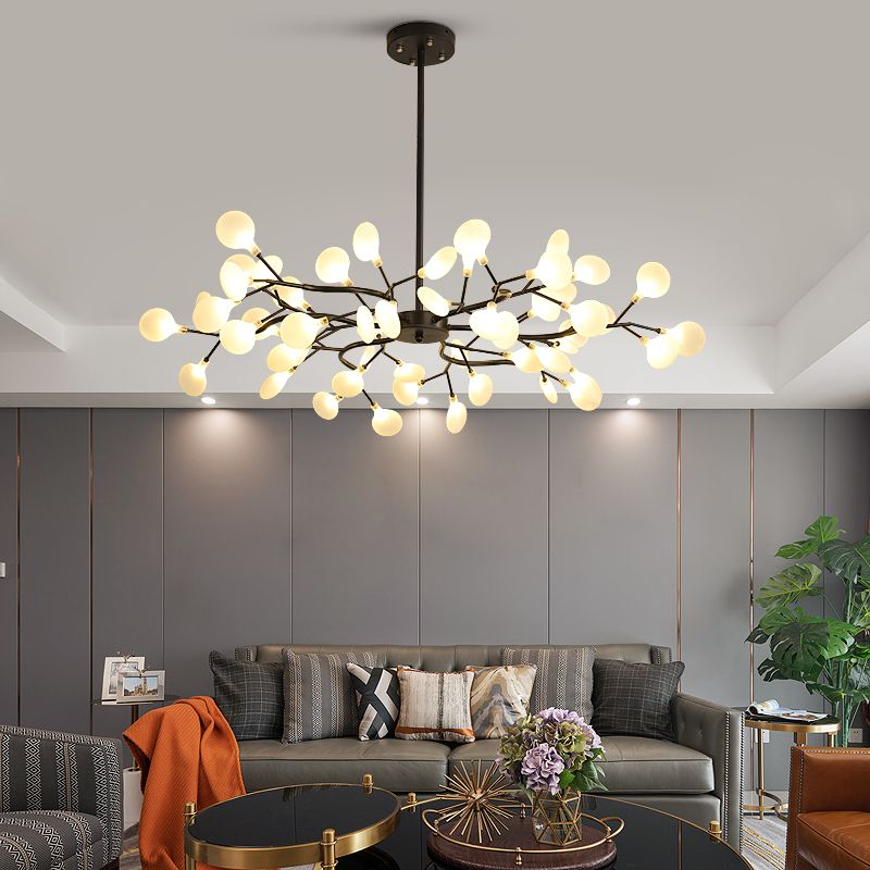 Metal Branch Shape Chandelier Nordic Style Fireflies Chandelier Chandelier pour le salon