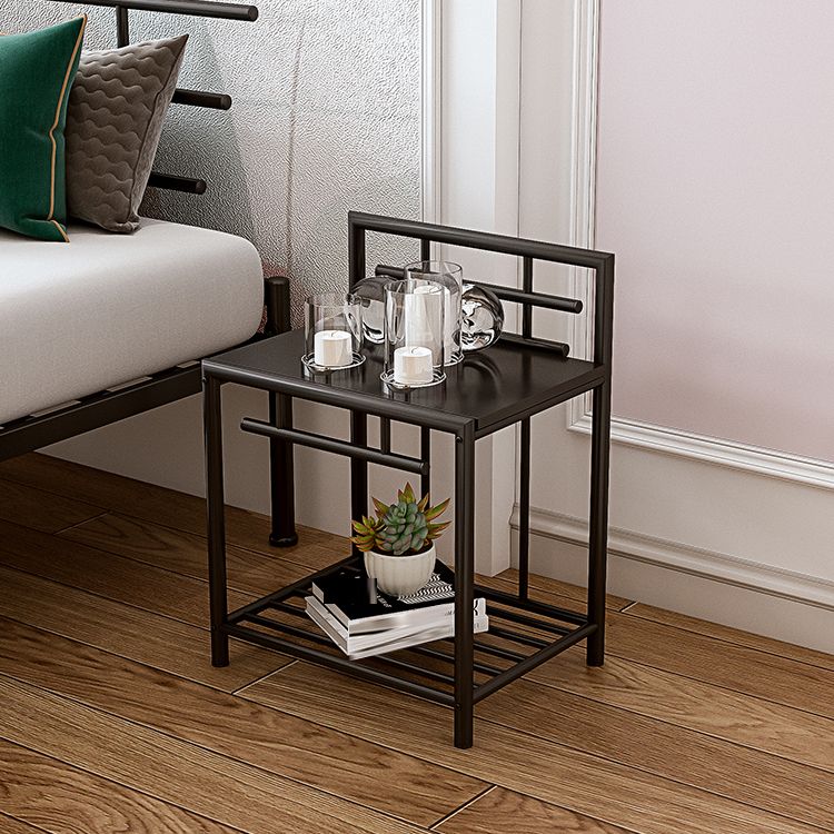 1 Shelf Glam Nightstand Metal Legs Included Night Table Open Storage ,23.6" Tall