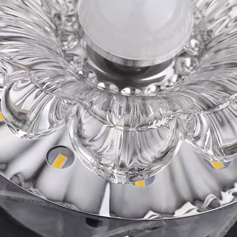 Concealed Crystal LED Flush Light Fixture Flower Ceiling Flush Mount with Hole 2-3.5'' Dia