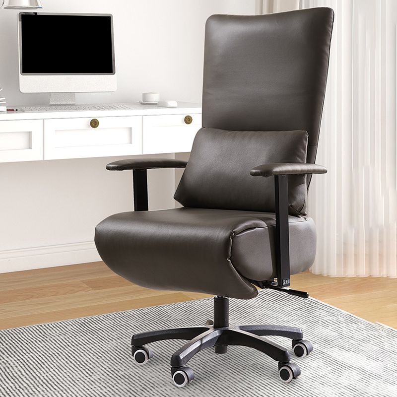 Modern Office Chair Swivel Arm Accent High-Back Leather Chair