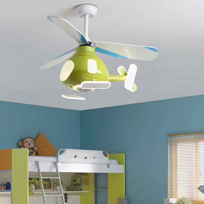 Pendard en forme d'avion en métal Cartoon LED LED Semi Flush Light for Kids Room