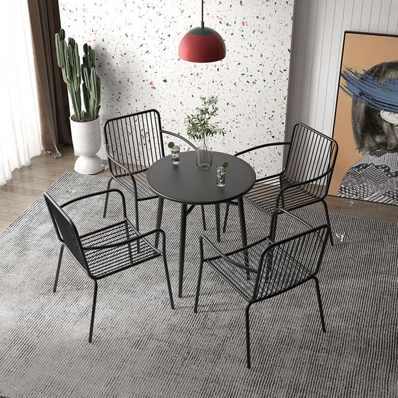 Modern Iron Frame Bistro Table Rust Resistant and Scratch Resistant Bistro Table