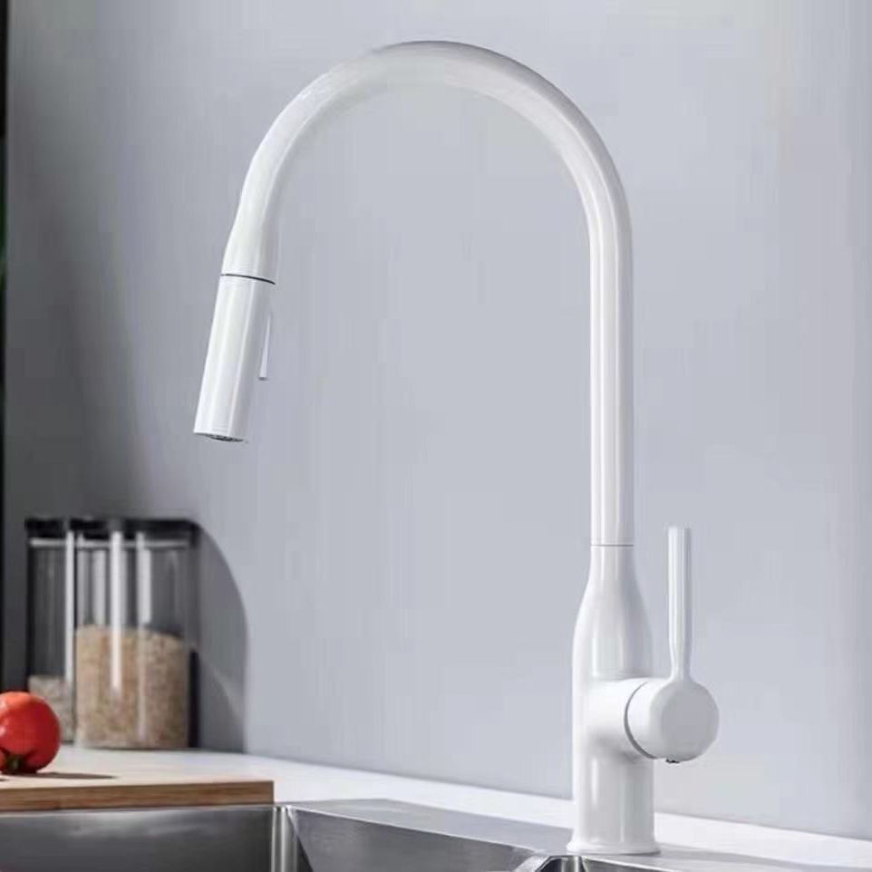 Modern Pull down Water Filler One Handle High Arch Kitchen Faucet