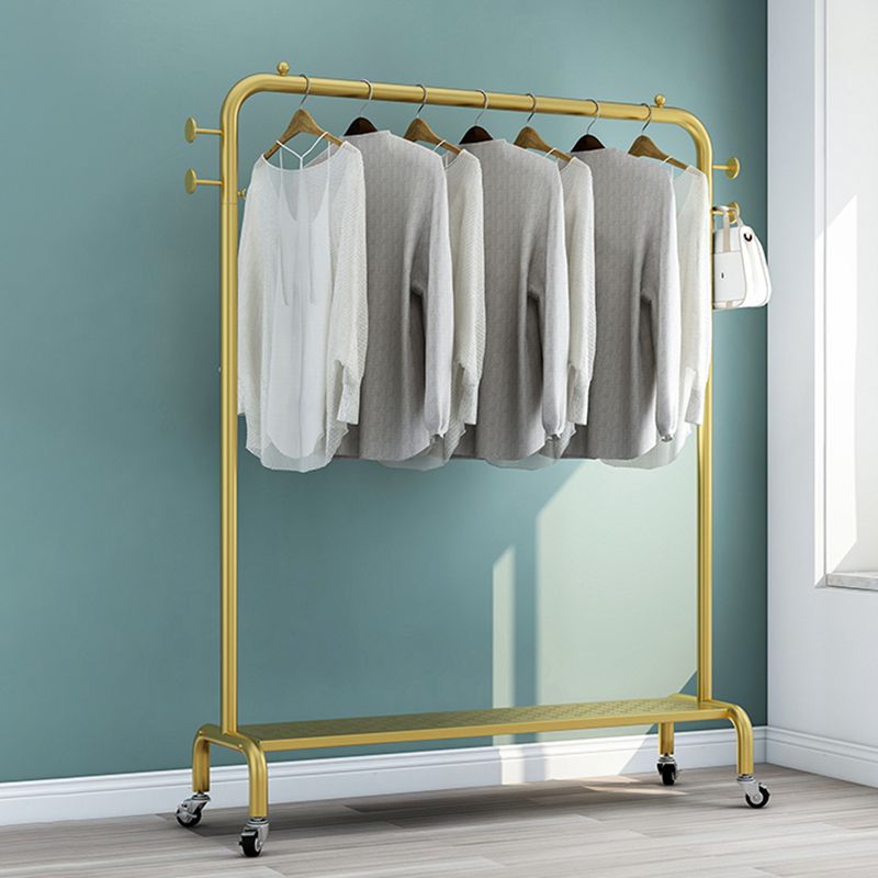 Glam Coat Rack Hanger Rail Lower Shelf and 4 Hooks Coat Rack