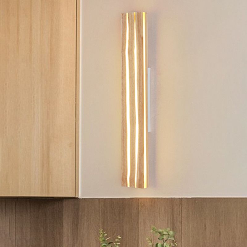 Modern LED Wall Light Fixture Simple Wooden Wall Light Sconce for Bedroom