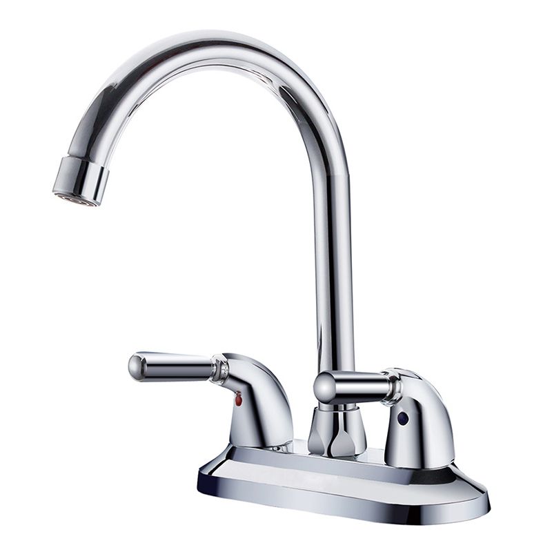 2-Handle High Arch Kitchen Faucet Contemporary Kitchen Sink Faucet with Deck Plate