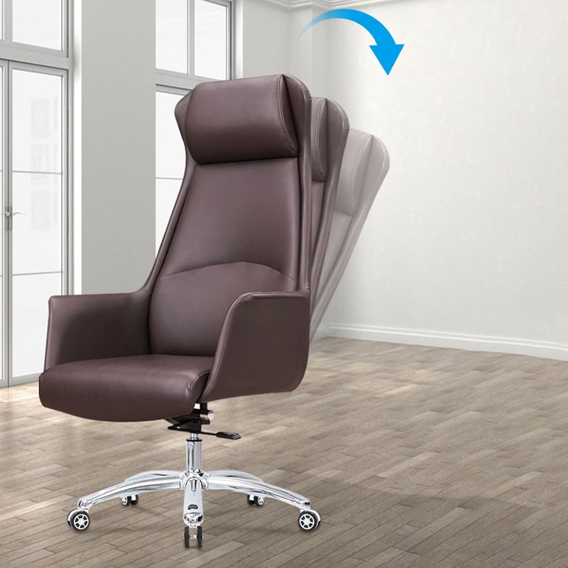 Executive Swivel Chair with Chrome Base Modern Computer Chair with Wheels