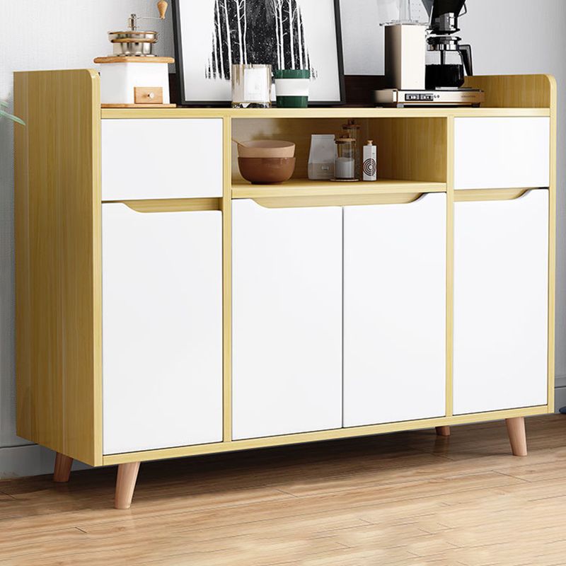 Modern Style Kitchen Sideboard Engineered Wood Sideboard with Open Storage