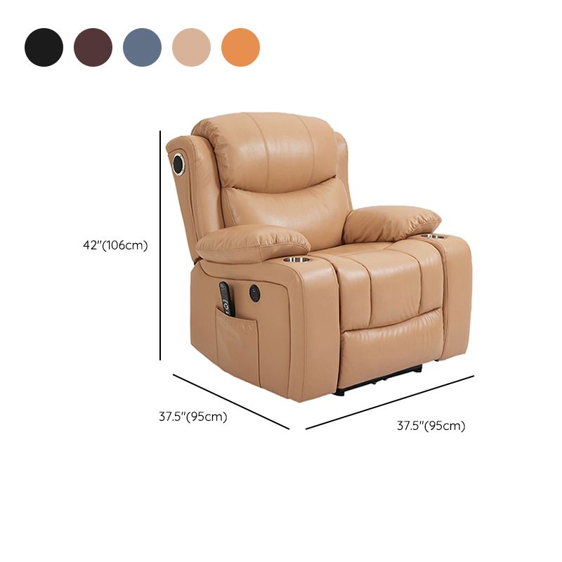 Nordic Style Faux Leather Recliner Chair Solid Color Standard Recliner