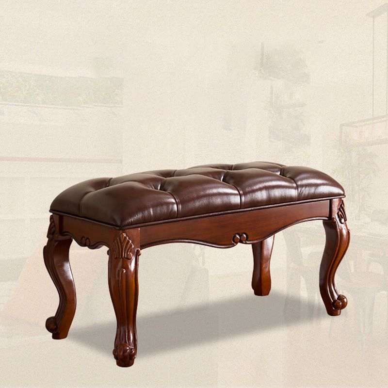 Rectangle 15.7" Wide Entryway Bench Traditional Upholstered Seating Bench with Cushioned