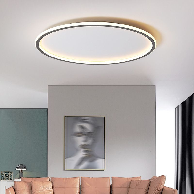 Modernism in Black Ceiling Mount LED Circle Iron Flush Mount