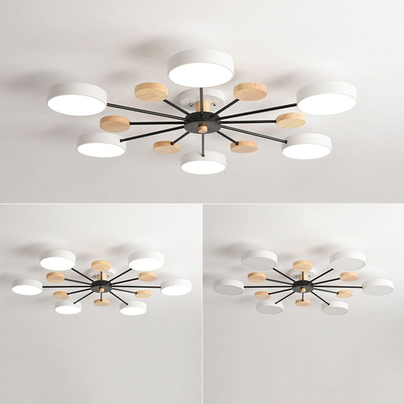 Modern 3/6/8-Light Flush Mount Lighting Metallic LED Ceiling Light