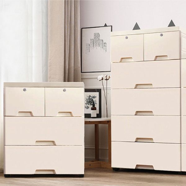 Scandinavian Dressers Plastic Kids Nightstand with 5/6 Drawers , 11.7 Inch W