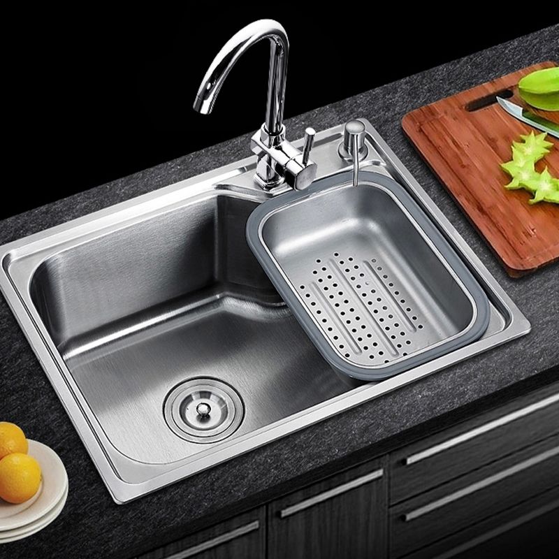 Modern Style Kitchen Sink Dirt Resistant Drop-In Kitchen Sink with Drain Assembly