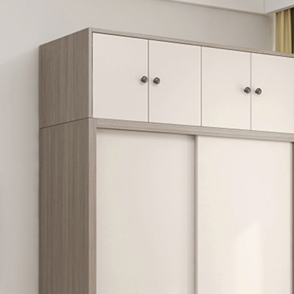 Contemporary Wood Wardrobe Armoire Gray and White Armoire Cabinet