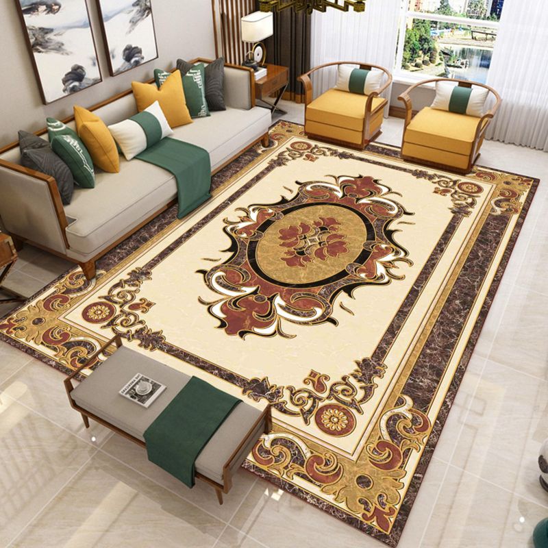 Luxury Southwestern Rug Multicolor Flower Printed Carpet Pet Friendly Easy Care Washable Rug for Parlor