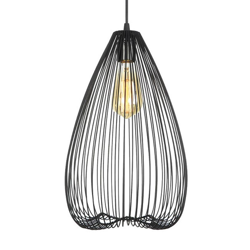 8 "/9.5" / 12 "de large 1 Light Light Hanging Light Metal Metal Caged Plafond Pendant