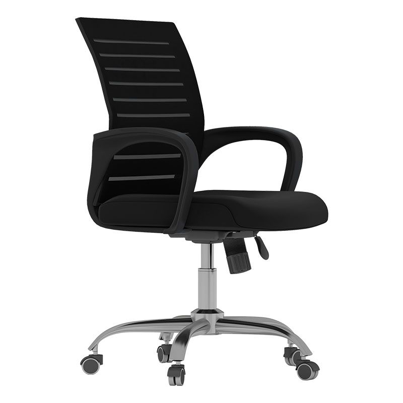 Black Mid Back Office Chair Black Cushion Arm Included Chair